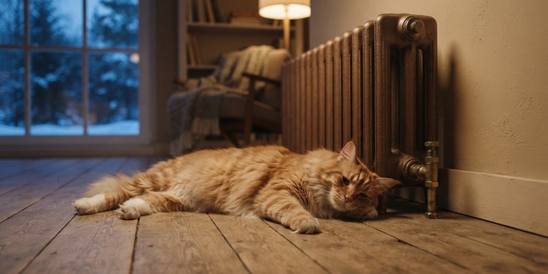 cat lying on floor