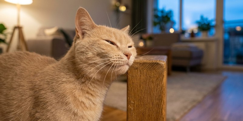cat rubbing cheek on