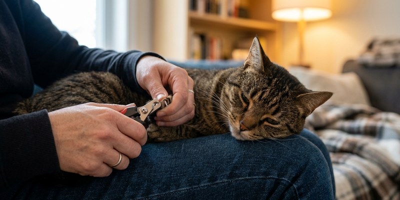cat paw nail clipping