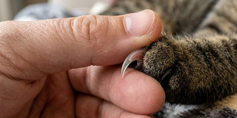 thumb pressing cat toe