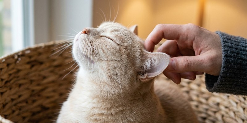 rascando oreja gato