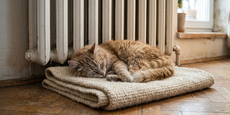 cat sleeping on blanket