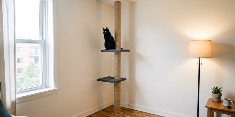 cat sitting on tension