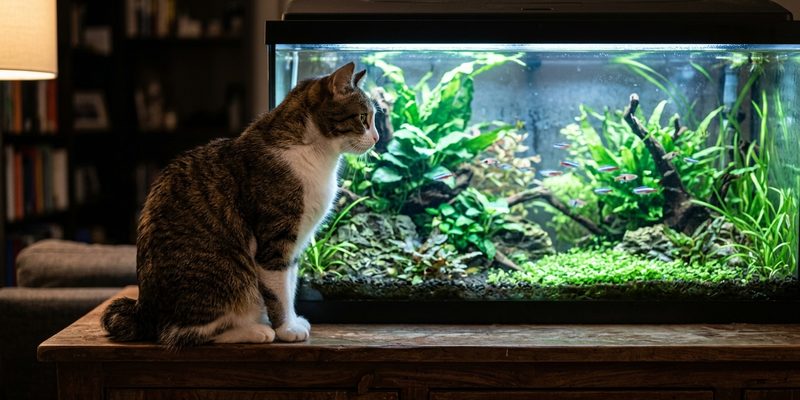 cat standing on wooden