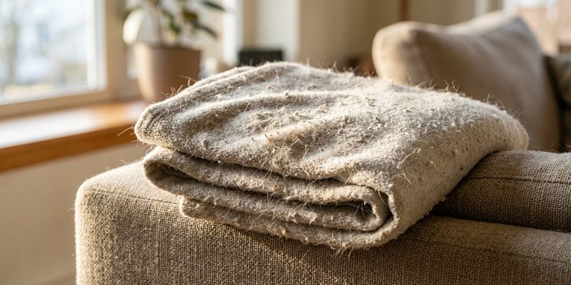 folded blanket with loose