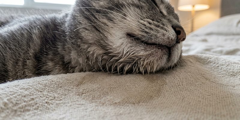 senior cat resting on