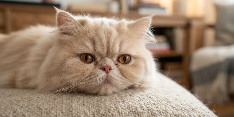 persian cat resting on