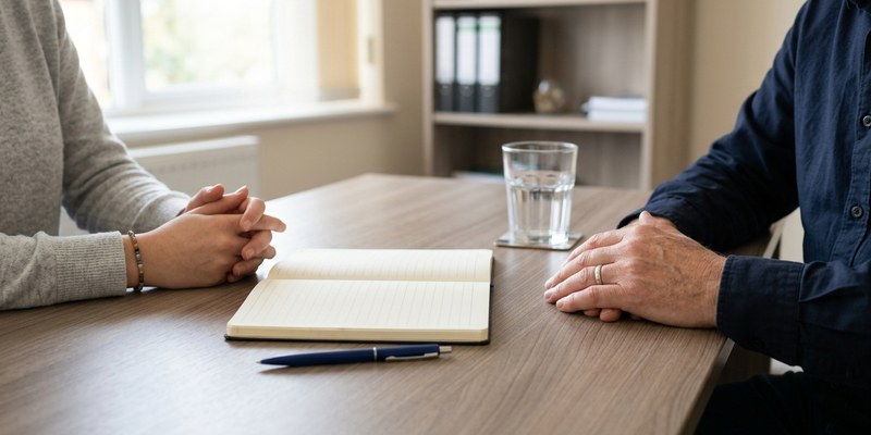 hands resting on consulting