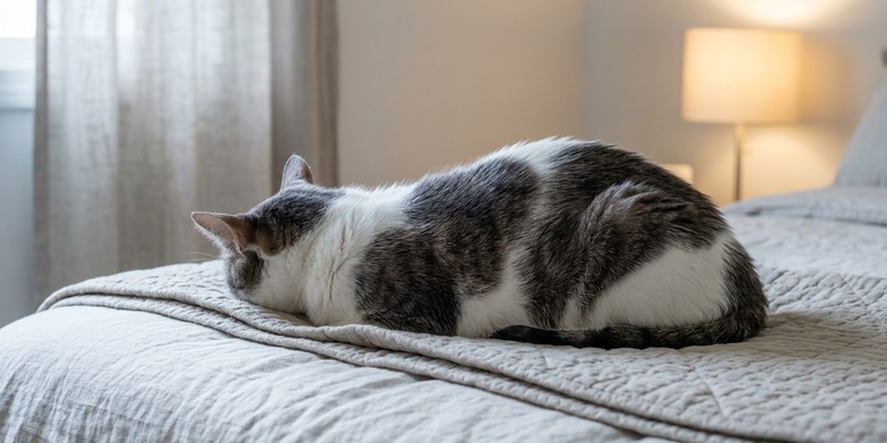 gato durmiendo espaldas