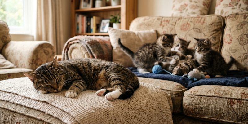 tabby cat resting on