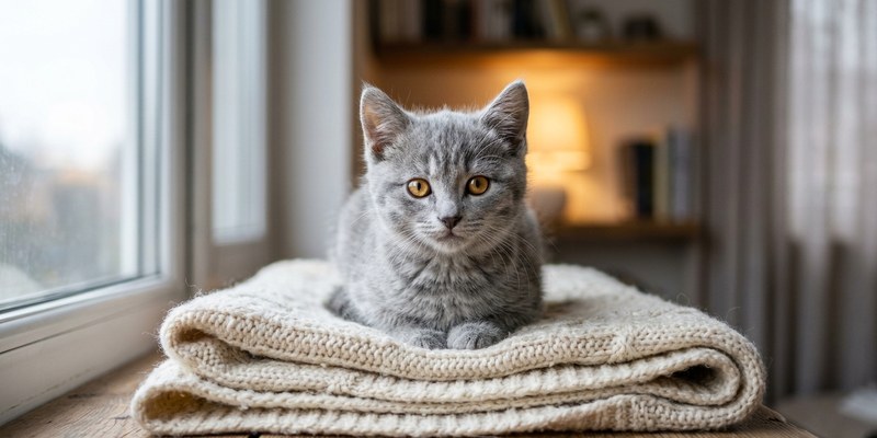 silver kitten sitting on