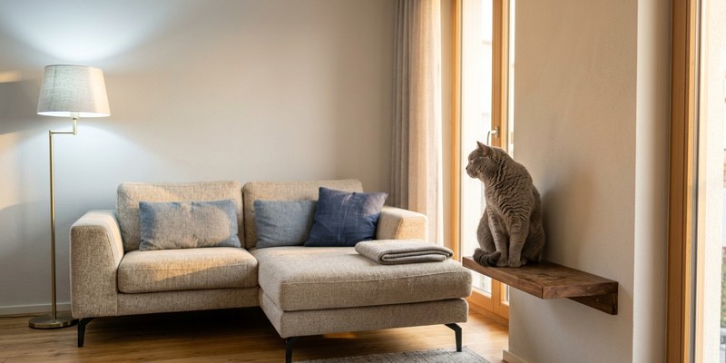 cat sitting on floating