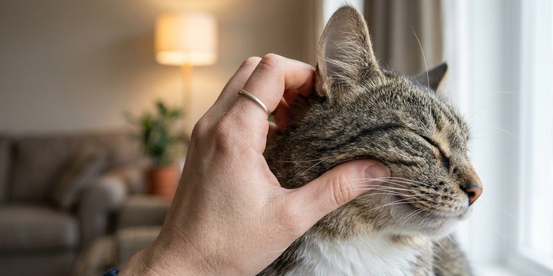 hand scratching cat s