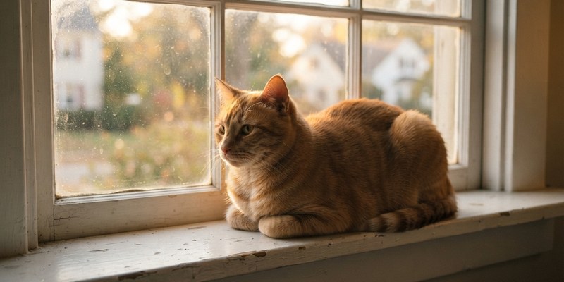 ginger cat on painted