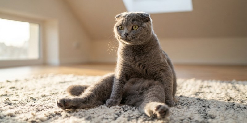 cat sitting on rug