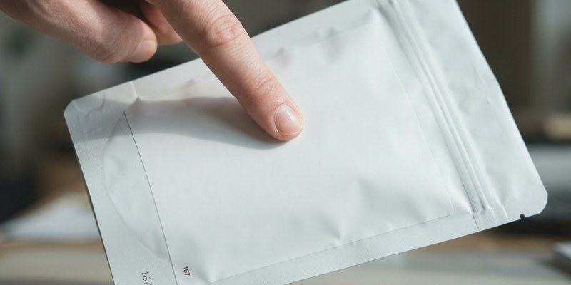 fingertip resting on white