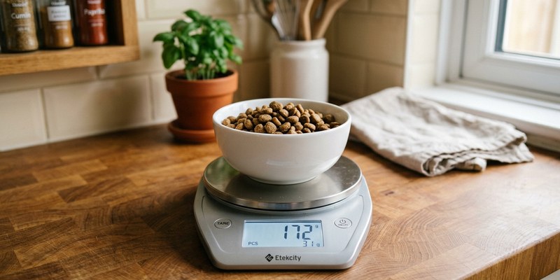 kitchen scale holding bowl