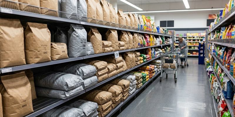 supermarket pet aisle with
