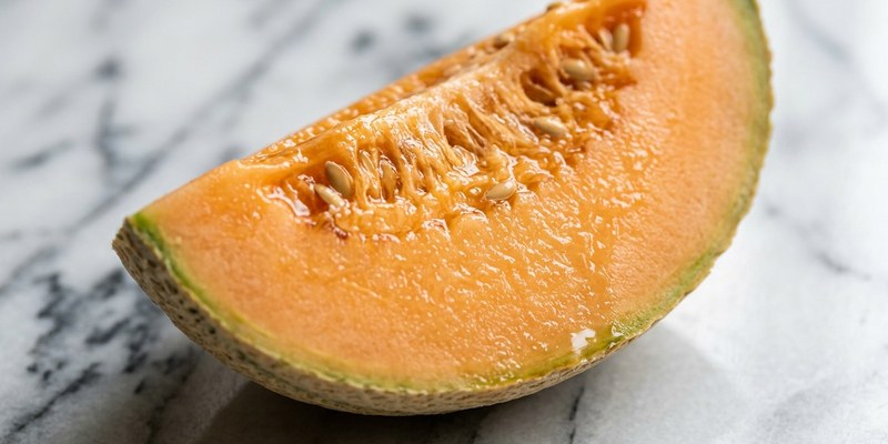 sliced ripe melon flesh