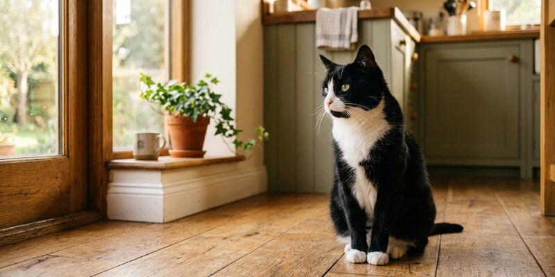 black and white cat