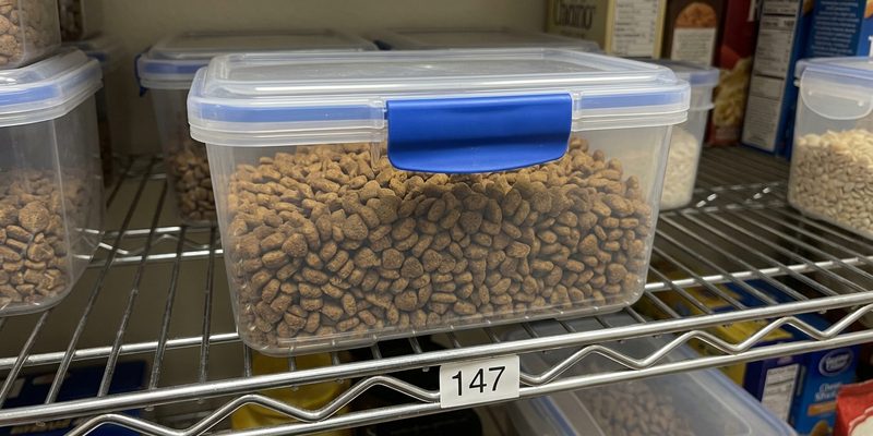 sealed container holding dry