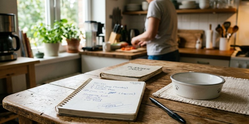 notebook and pen on