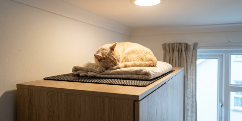 cream cat resting on