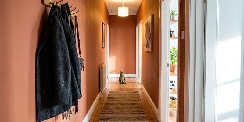 tabby cat in entrance