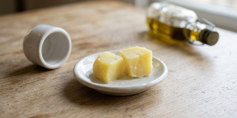 dish boiled potato cubes
