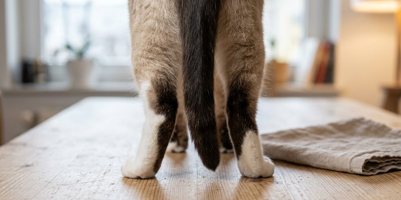 cat standing on table