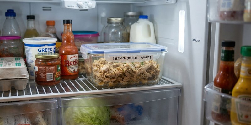 glass container of shredded
