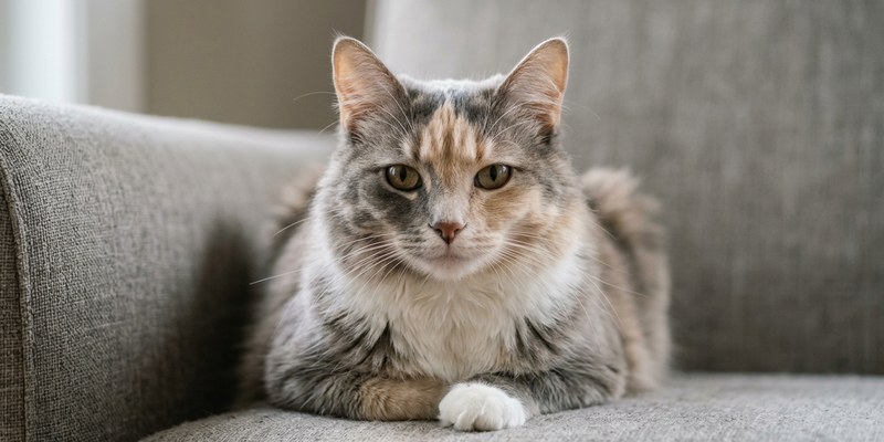 gato calico gris