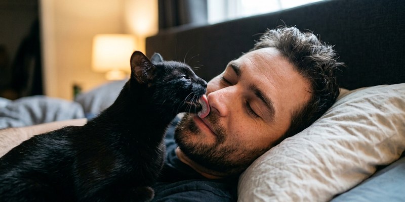gato lamiendo nariz