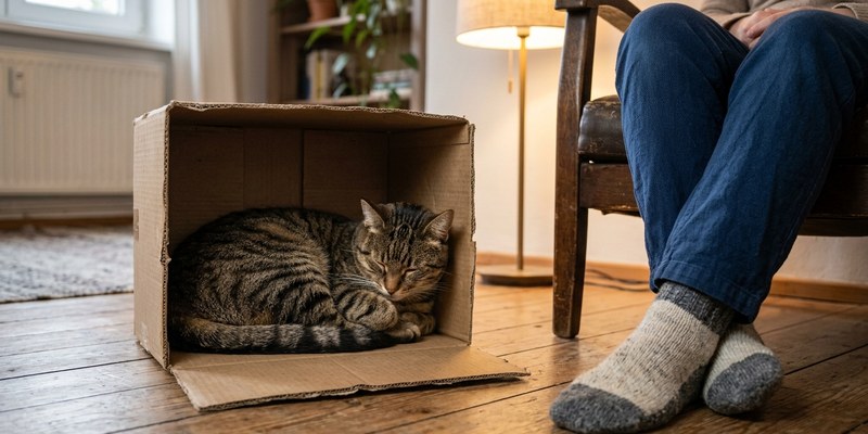 gato en caja
