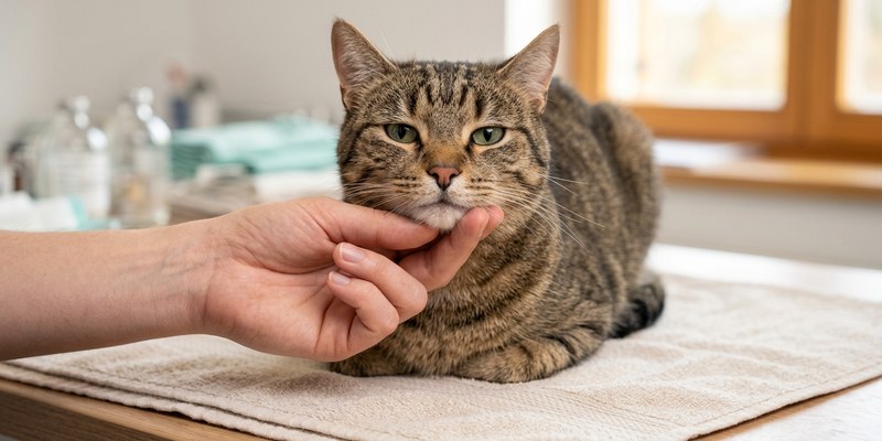 hand supporting cat s