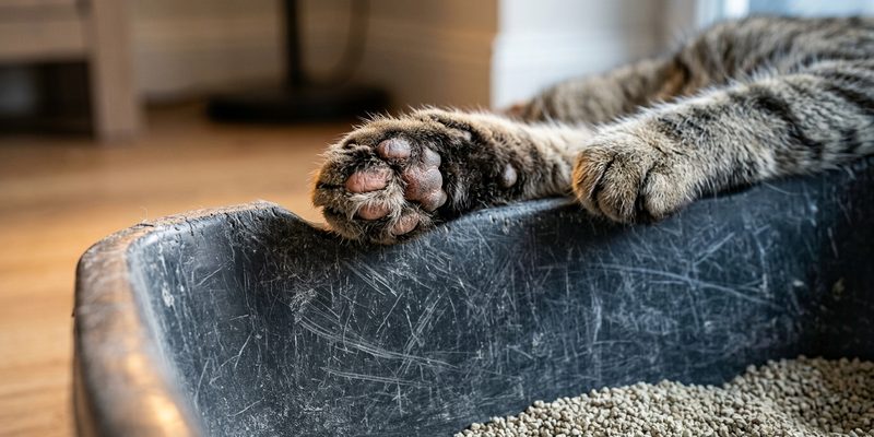 older cat resting on