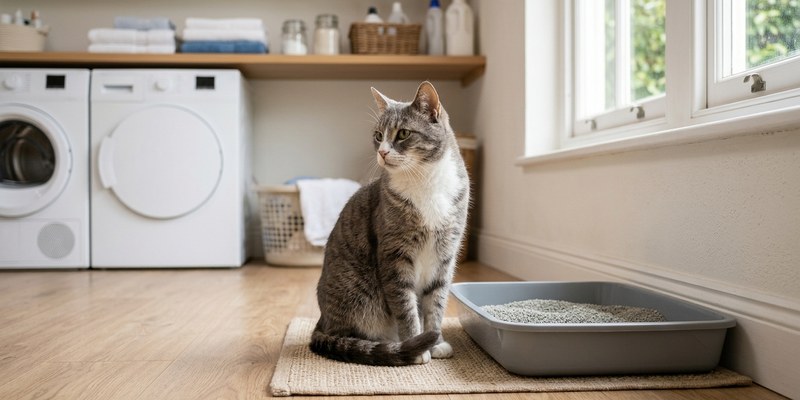 older cat sitting by