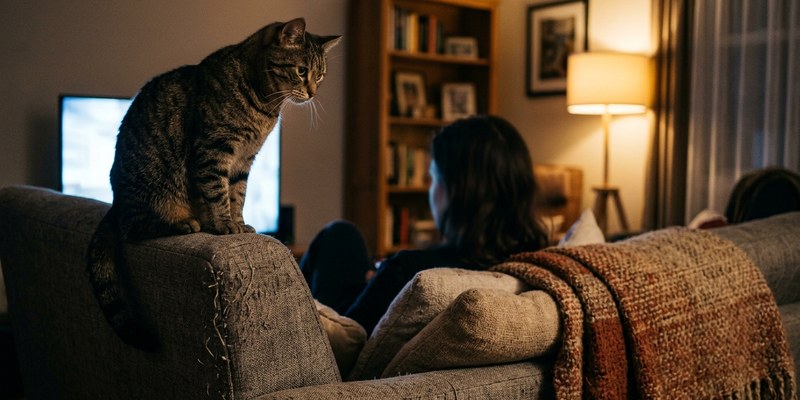 gato respaldo sofa