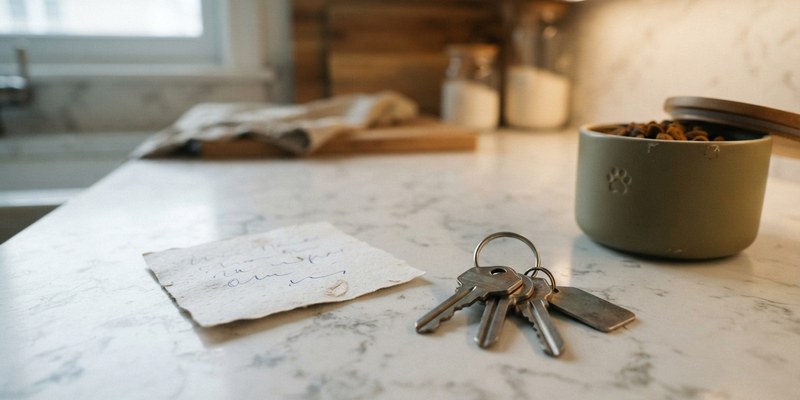 note and keys on