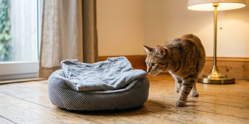 gato acercandose cama