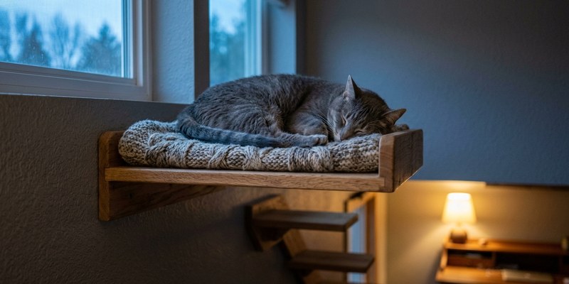 grey cat sleeping on