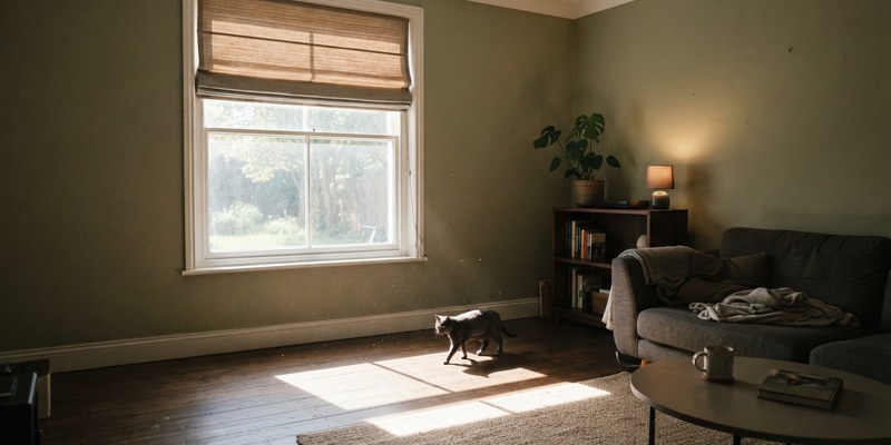 cat approaching window in