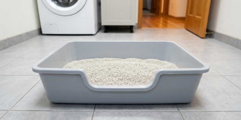 cat litter tray on