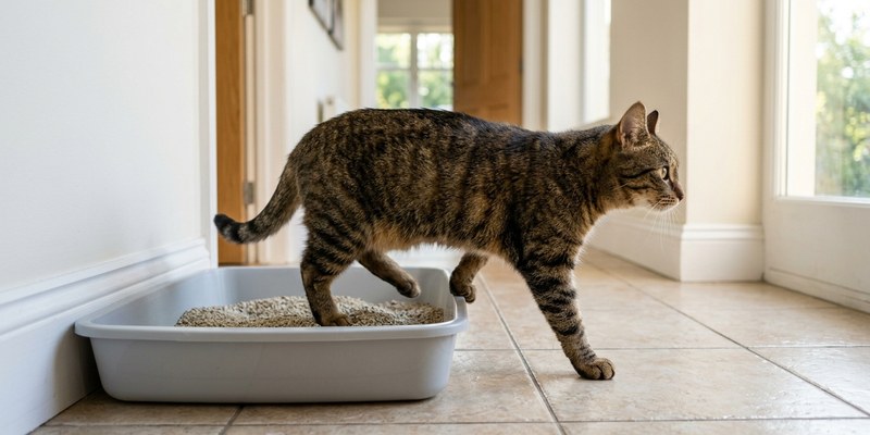 cat stepping out of