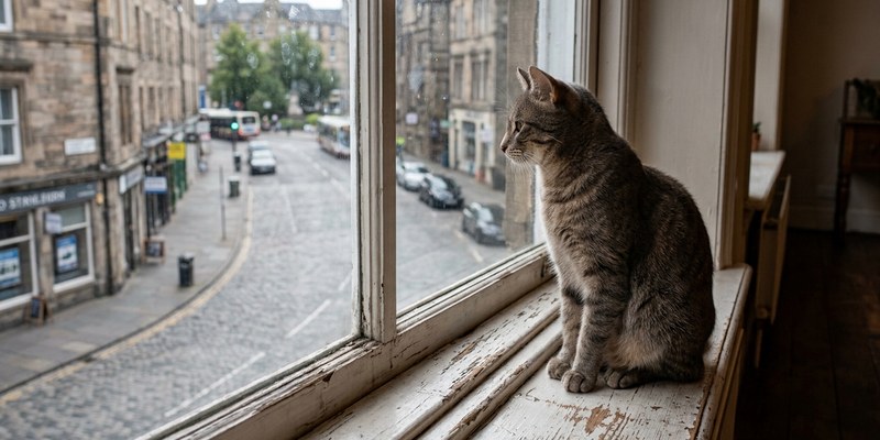cat sitting on windowsill
