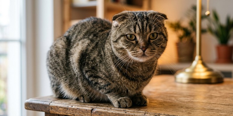 cat sitting on wooden