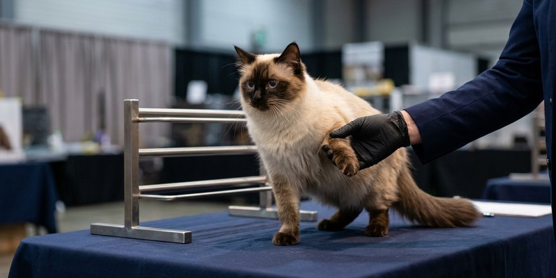 cat standing on judging