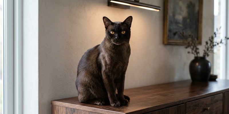 sable cat sitting on