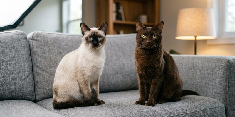 two cats sitting on