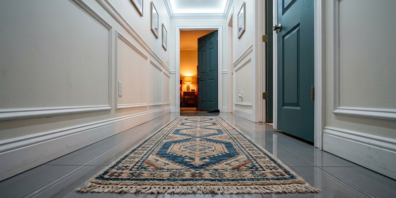 runner rug in tiled